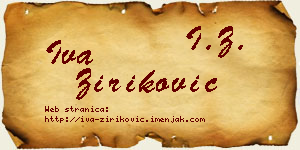 Iva Ziriković vizit kartica